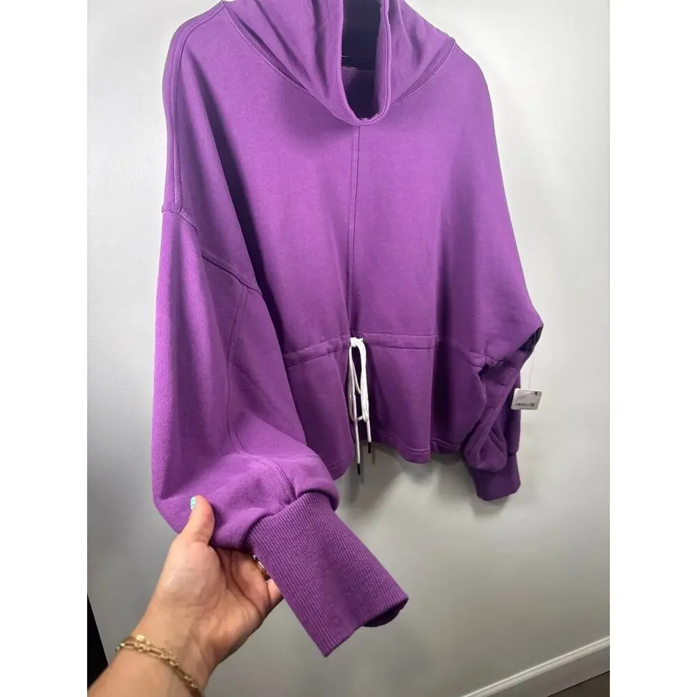 Free People Movement Remi Cowl-Neck Drawstring Pullover Hoodie/Sweatshirt- NWT